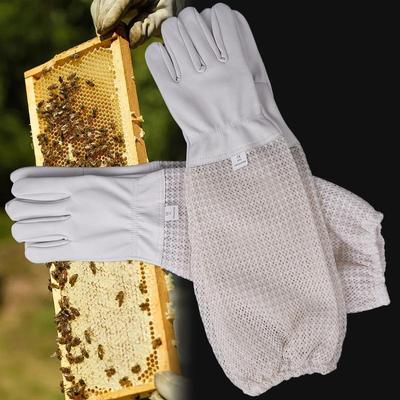 Neue Netz-Bienenhandschuhe Langärmelige Handschuhe Verhindern Bienenstiche Dreilagiges Netz Belüftung Leichte Atmungsaktive Handschuhe