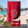 Asciugamano da Spiaggia Personalizzato Stampato Ajax Amsterdam Logo Calcio Supporto Nome Personalizzato Testo Asciugamano Assorbente Per Sport Viaggio Regalo Speciale