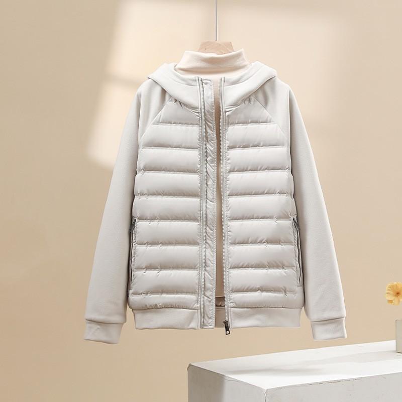 Down Jacket Men's and Women's Winter New Trend Casual Versatile Needle Shuttle Splicing Light and Thin Warm Top Jacket