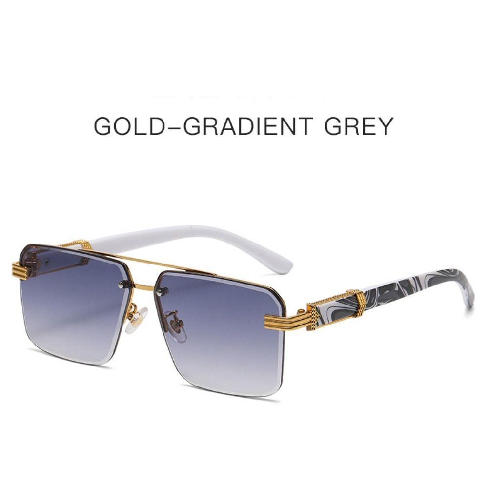 UV 400 Men Sunglasses Marble Pattern Driving Eyewear Fashion Rimless Sunglasses Female