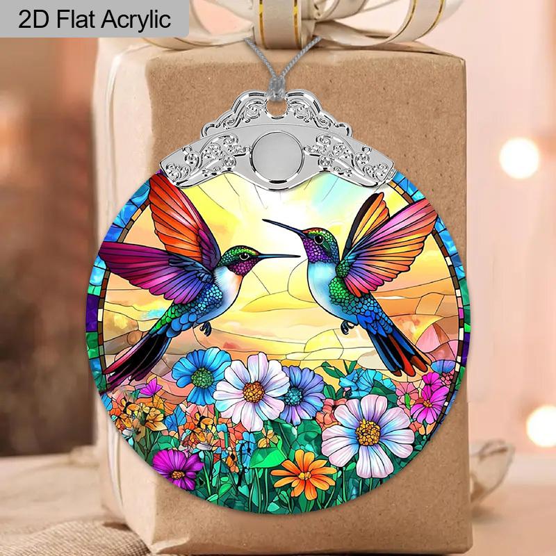 2D Plochý 1ks Kolibřík Akrylová Ozdoba Jarní Lapač Slunce, Perfektní Jarní Dekorace, Dekorace Zahrady, Přívěsek do Auta/Na Batoh