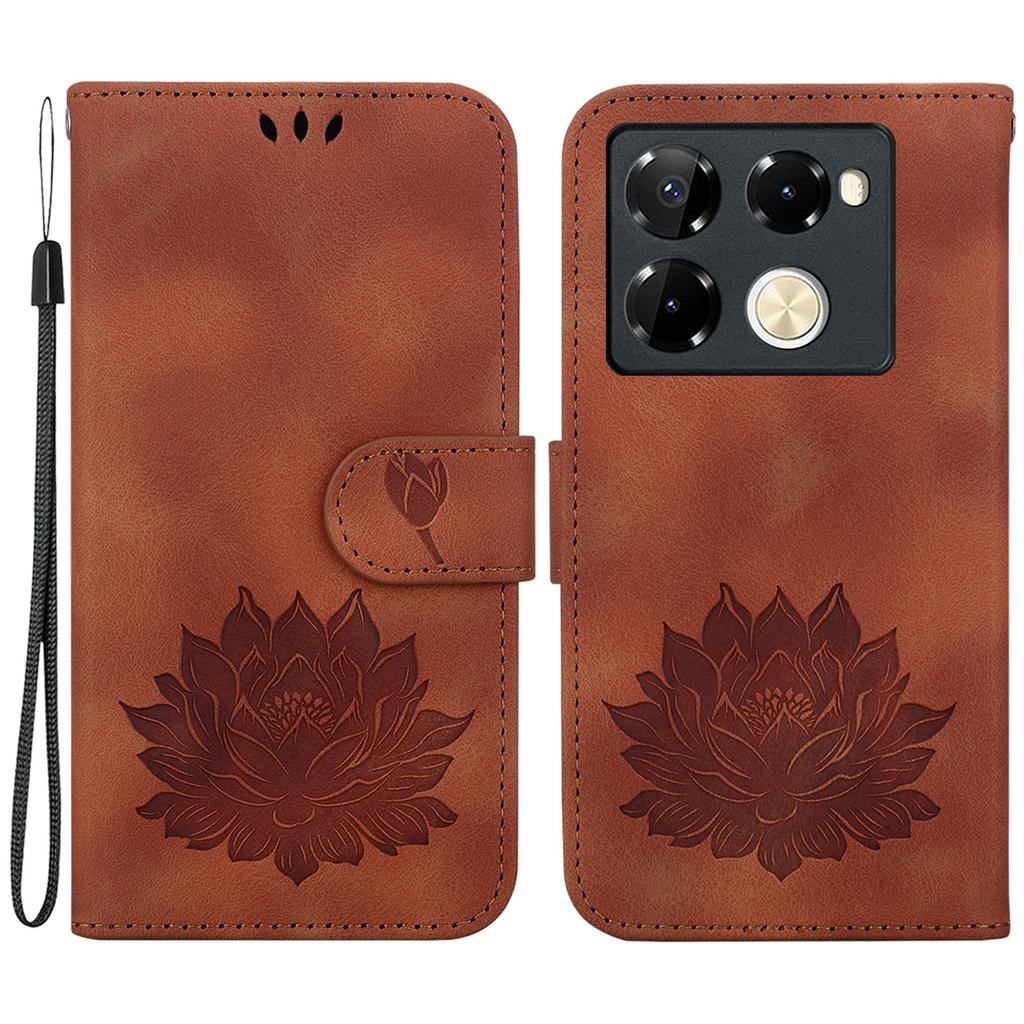 For Infinix Note 40 Pro 5G/Note 40 Pro+ Wallet Case Lotus Imprint Leather Stand Phone Cover