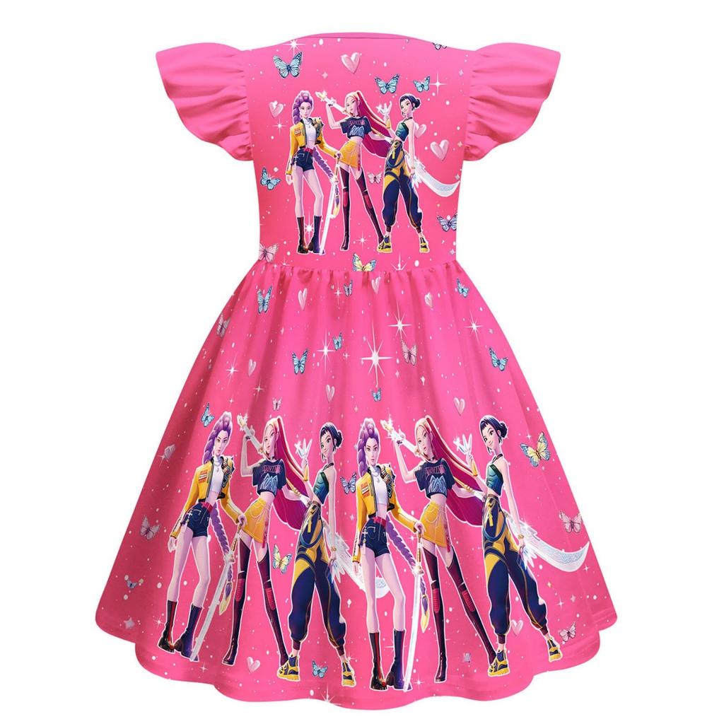 Girls Witch  Girls Flying Sleeves Children's Dress Children's A-line Skirt