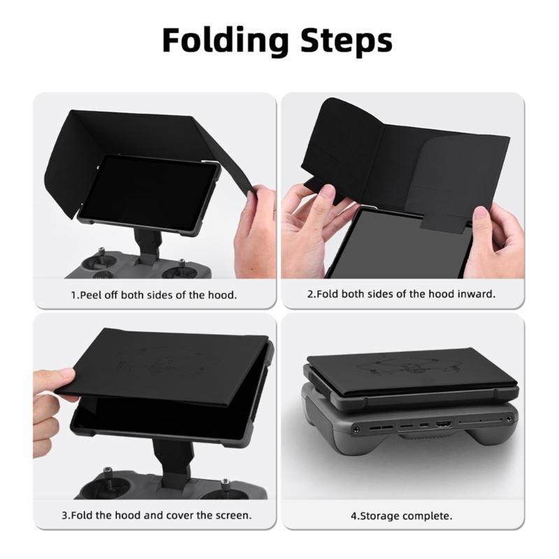 Quick Folding Sun Hood Cover For Remote PRO2 Drones Controllers Soft PU Fabric Easy Storage Travel Friendly