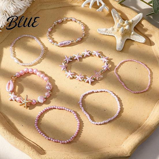 Starfish Beaded Bracelet 1 Set Bohemian Bracelets for Women Coastal