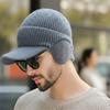 Strickmütze mit Ohrenklappen Einfarbig Stretch-Passform Warm Atmungsaktiv Strickstoff