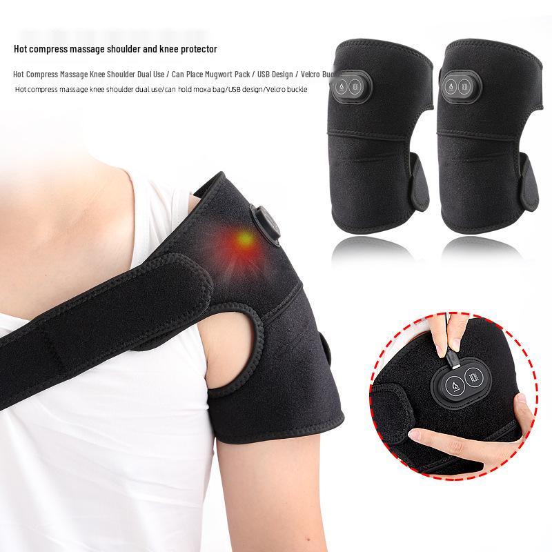 Dual-Use USB Rechargeable Hot Compress and Vibration Massager for Shoulder and Knee