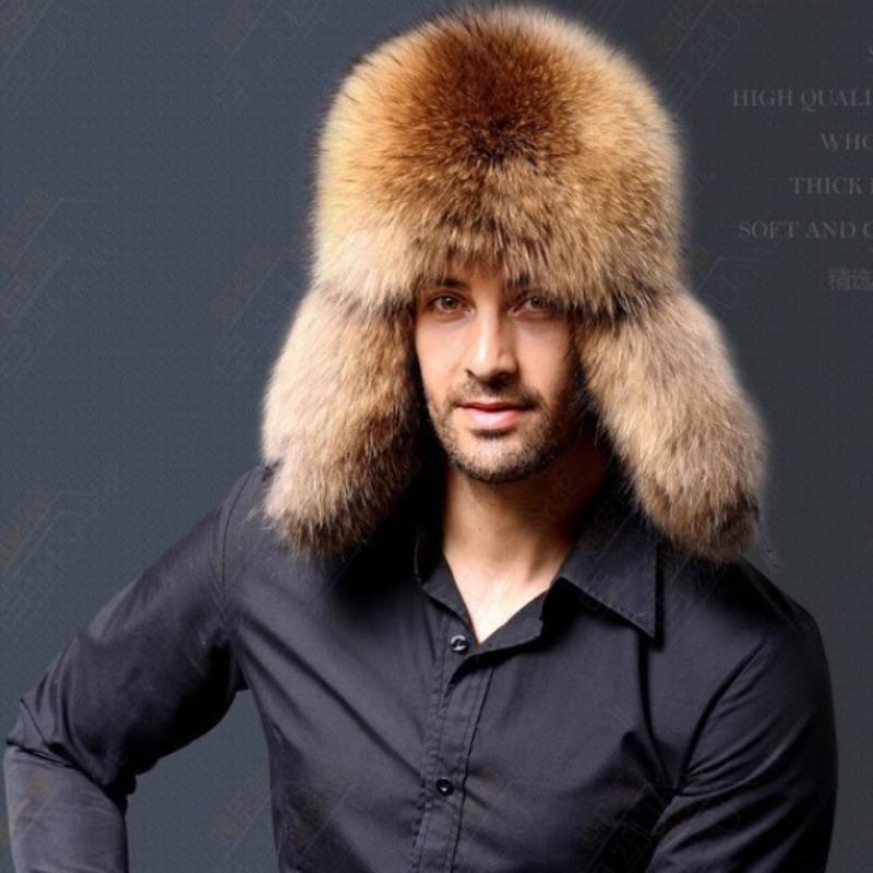 Autumn and Winter Imitation Fox Hair Hat Raccoon Hair Imitation Fur Men's Ear Protection Thickened Warm Snow Hat Cold Protection