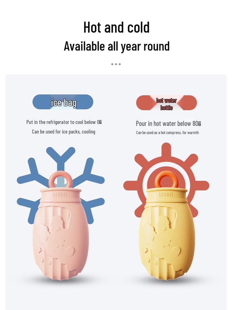 Cartoon Silicone Hot Water Bottle - Microwave Ready, Explosion-Proof, Cute Hand Warmer for Babies