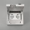 Stainless Steel Marble Style USB-C Floor Socket Box with Flip-top, Euro/German Standard