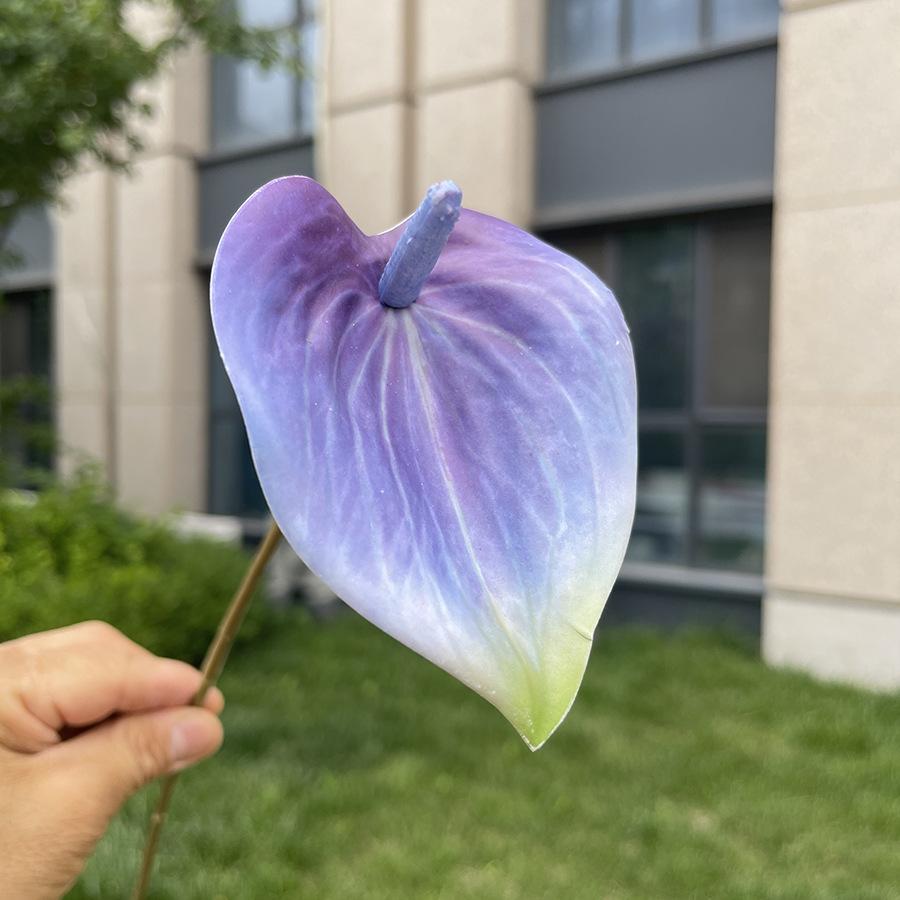 10ks Mini Anthurium Umělé Květiny Falešné Stonky Alokasie pro Svatbu Domácí Květinové Uspořádání Dekorace