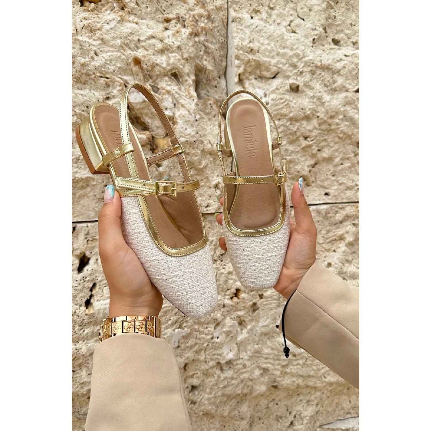 

Sista Gold Tvid Detailed Woman Babet 36 золотий