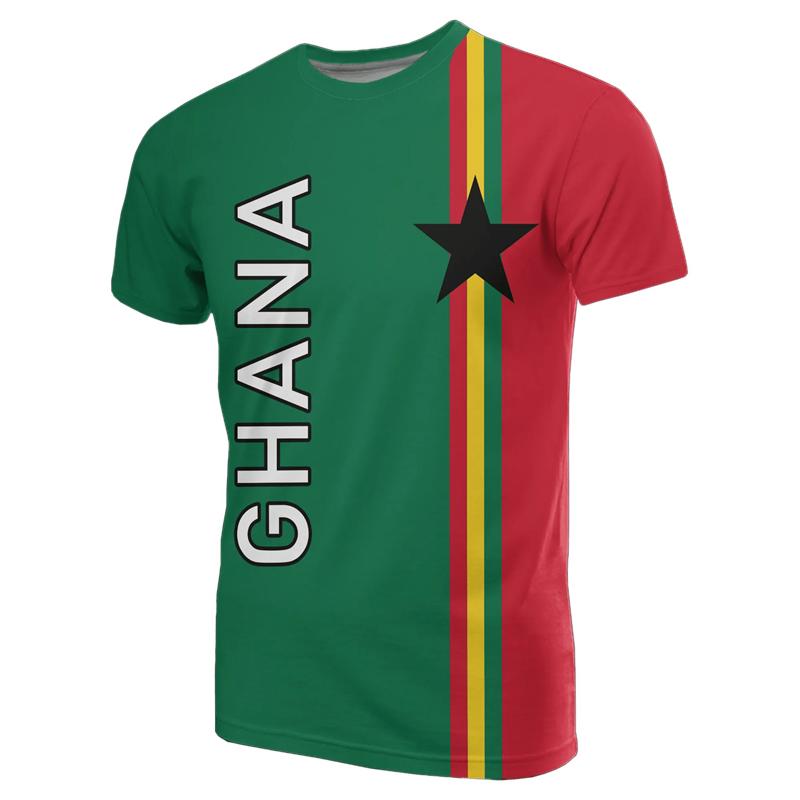 African Ghana T-shirt Fashion 3D Printed Coat Of Arms T Shirts For Men Casual Round Neck Tees Summer Sports Tops Short Sleeves