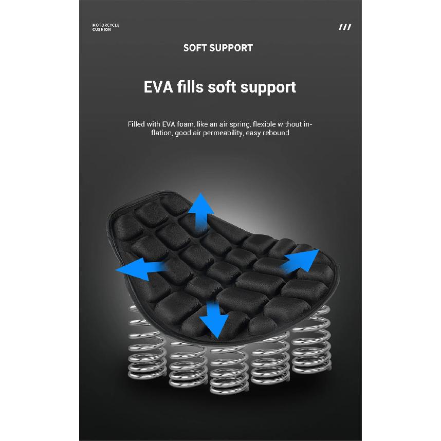 SEAMETAL Motorcycles Seat Cover Cushion Black EVA Foam Soft Comfortable Seat Cushion Universal for Motorbike Electric Bike