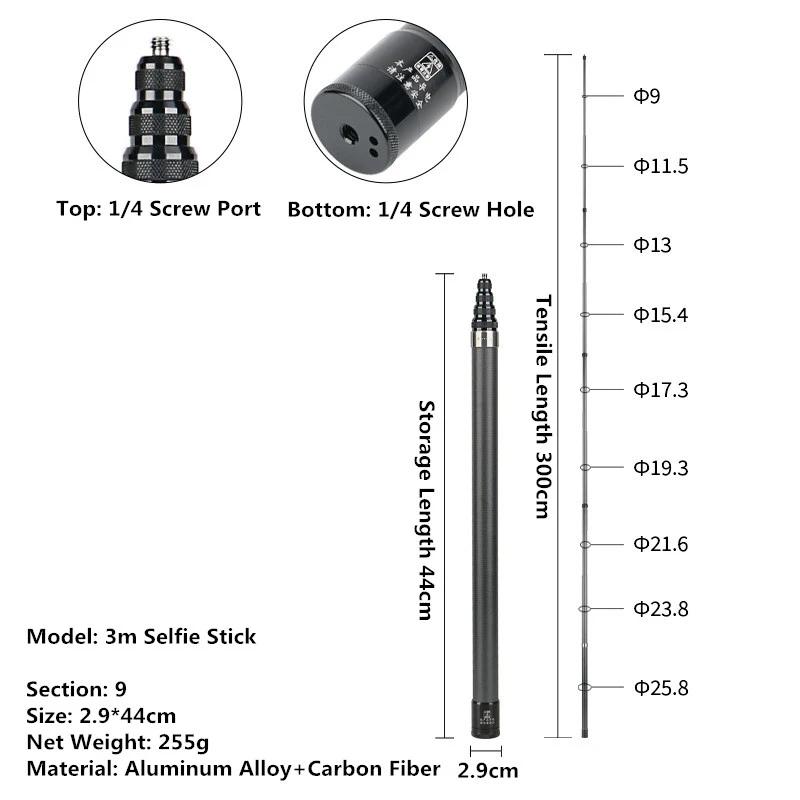 Invisible Selfie Stick for GoPro 13, 12, 11, 10, 9, 8, Insta360 X5, X4, X3, X3, X2, 1/4" Action Camera Accessories