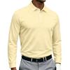 Men's Quick Dry Breathable Golf Polo Shirt Long Sleeve Button Collar Athletic Casual Shirt Sportswear