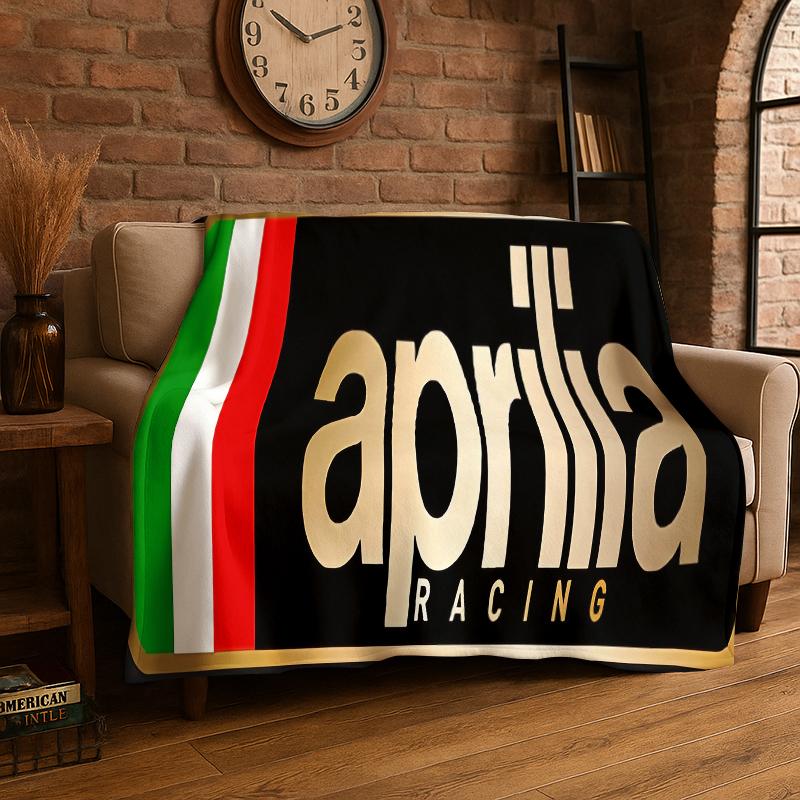 Racing Car A-Aprilia Logo Moto Flannel Blanket Soft Warm Throw Blanket for Bedroom Living Room Bed Travel Camping Picnic Gift