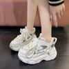 Fashion Fashion High Platform Sneakers Women Spring Autumn Lace Up Comfort Ventilate Non-slip Wedges Height Increasing Shoes Footwear