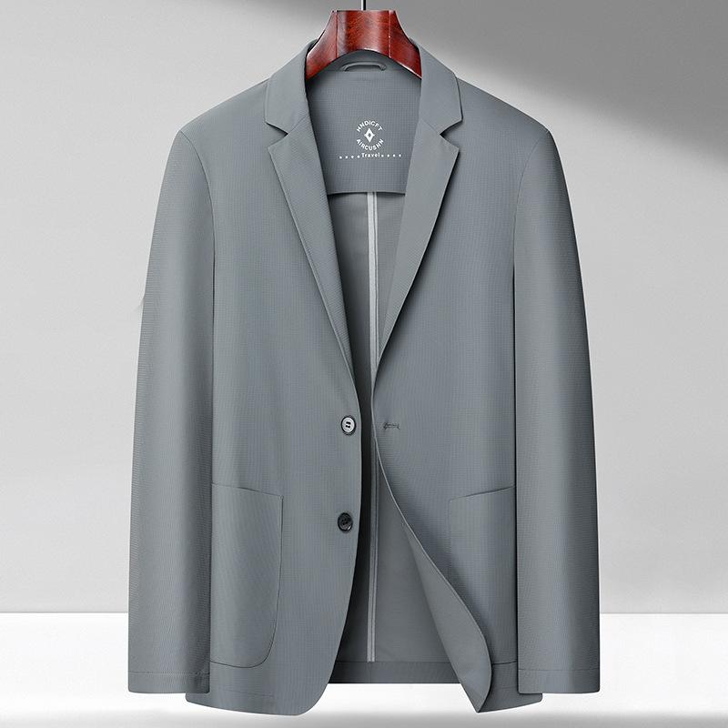 Men's Summer Thin Seamless Suit Casual Two Button Single Western Jacket Men's Top