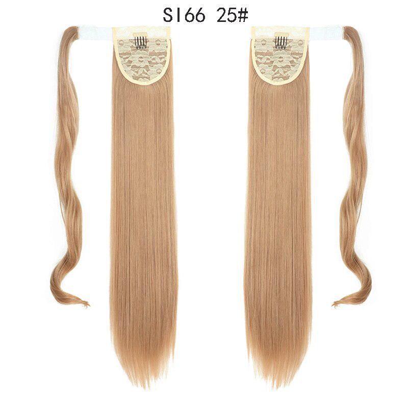 Long Straight Ponytail Synthetic Hair Fiber Heat Resistant Straight Hair With Ponytail Hair Extended Black Brown Headwea
