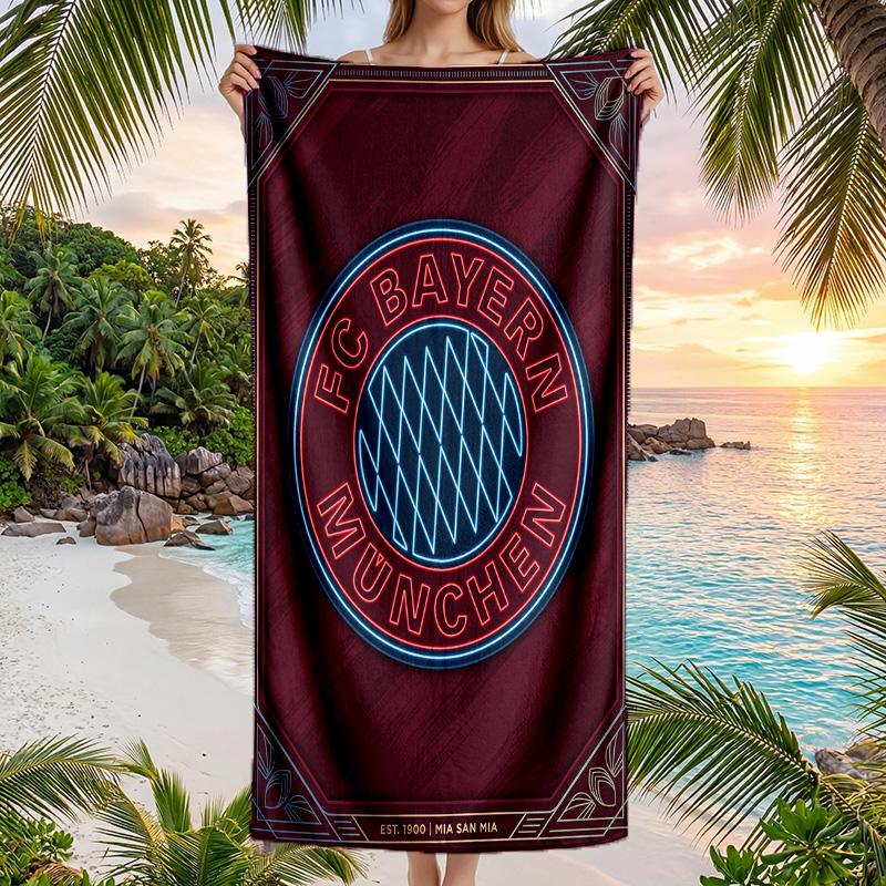 Bayern Munich Print Quick Dry Beach Towel Microfiber Absorbent Portable Travel Swimming Towel