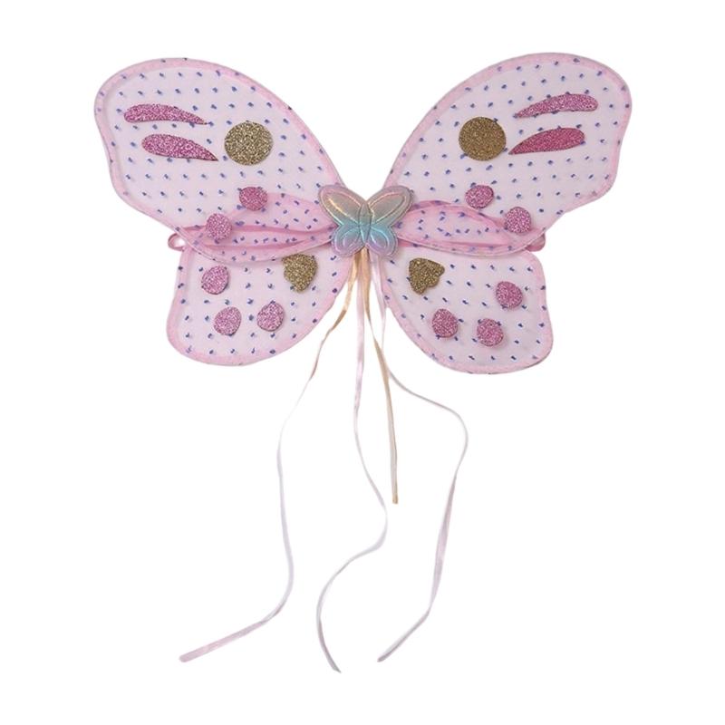 Livfull fjärilsformad vinge för barnutklädning Mjukt andningsbart nät Säkert för barnens kostymfester Scenföreställningar