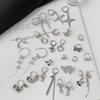 Silver Series Light Luxury Zircon Earrings Women'S Niche Design Style Simple And Versatile Fashion Sense Ear Clip Ear Buckle