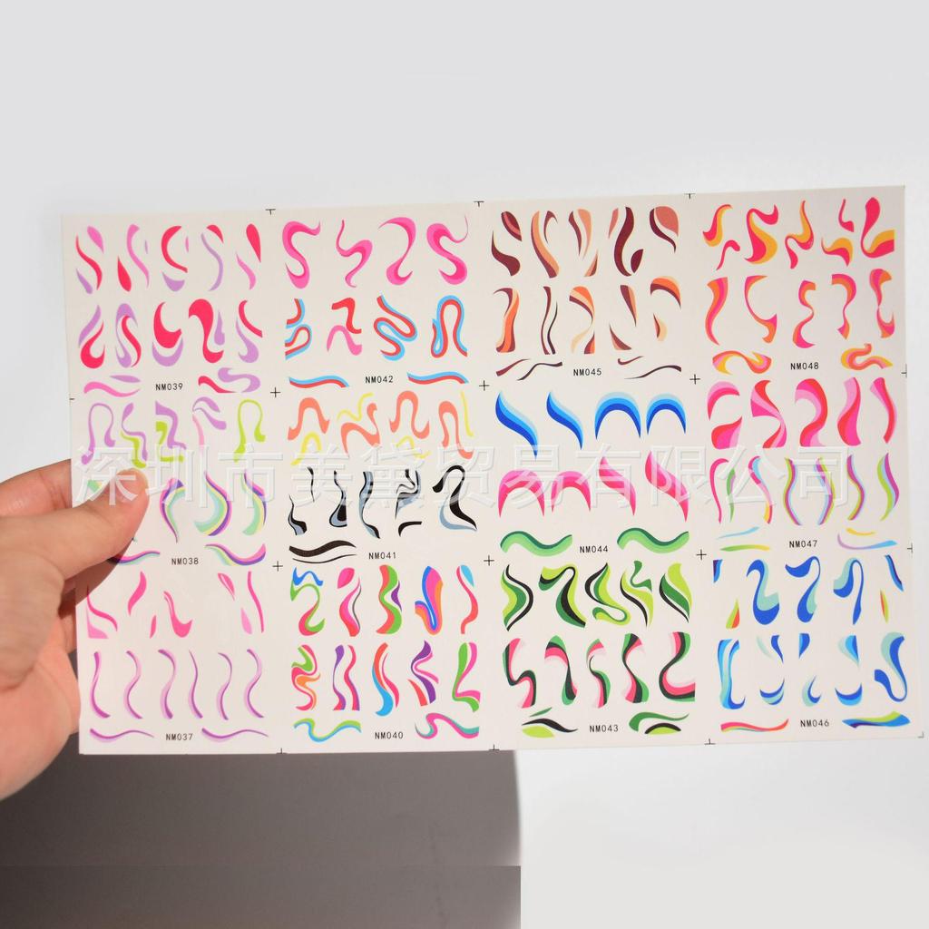 Abstrakte Smiley-Gesicht Wasseraufkleber für Nägel - Große Bögen