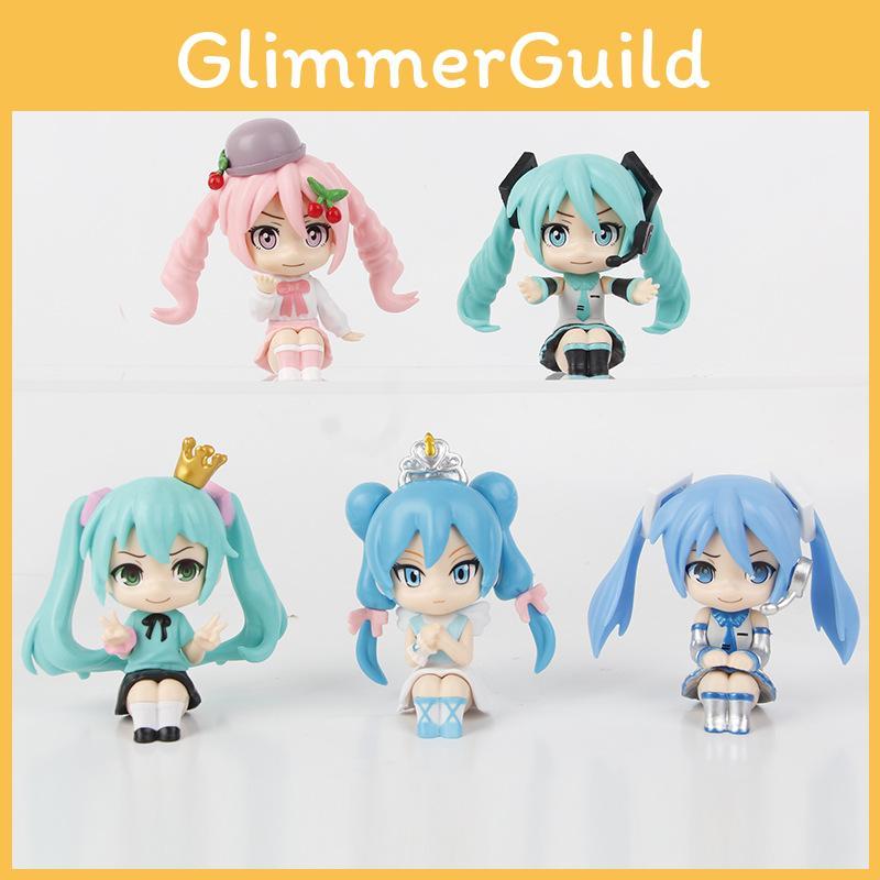 Adorable Hatsune Miku Sitting Crown Anniversary Plush Doll Toy Model Figure