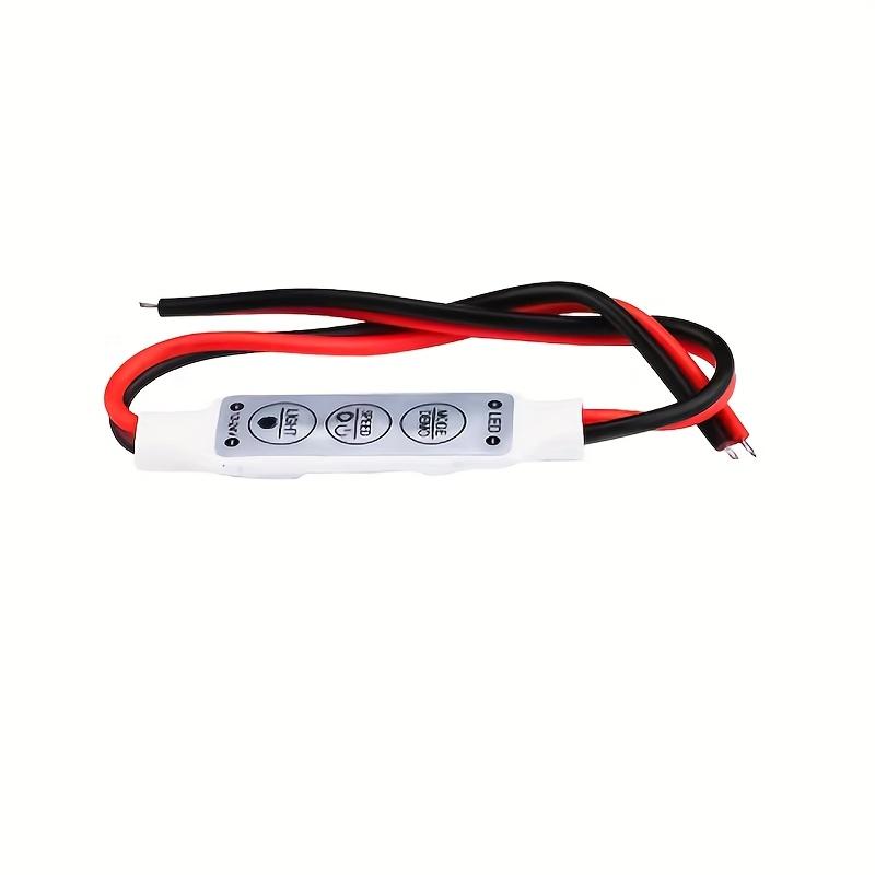 3-button Mini Monochrome Strobe Controller for LED Strip Lights, LED Light Strings, Manual Online Dimmer