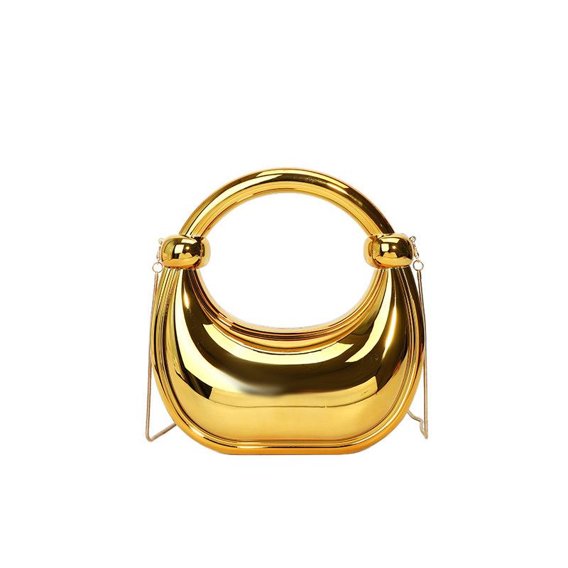 

Акриловая сумка-коробка 2025 новая европейская и американская мода конфетный цвет интернет-знаменитость женская цепочка кроссбоди сумка-пельмень тренд золотой