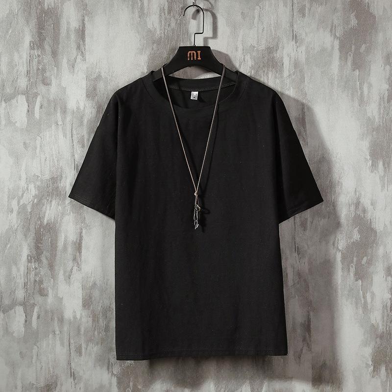 Summer Short-sleeved T-shirt Men's Solid Color Men's Loose Casual Half-sleeved Bottoming Shirt T-shirt Men