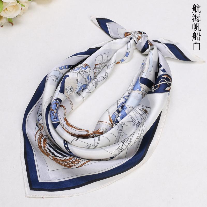[Nautical] Silk 70 * 70Cm Silk Medium Square Scarf Women'S Silk Scarf Manufacturer