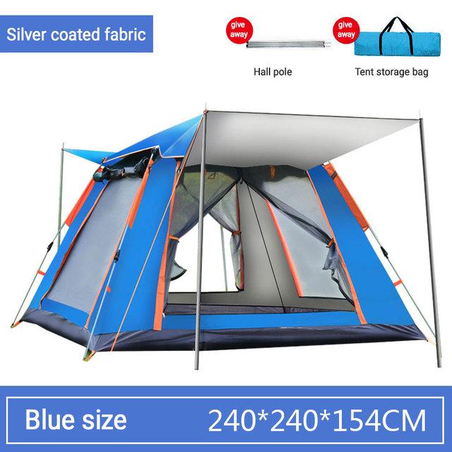 4-6 Person Outdoor Automatic Quick Open Tent Rainfly Waterproof Camping Tent Family Outdoor Instant Setup Tent with Carring Bag