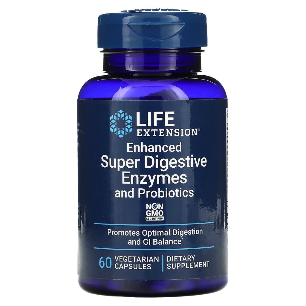 Buy Life Extension, Enhanced Super Digestive Enzymes and Probiotics, 60 Vegetarian Capsules at