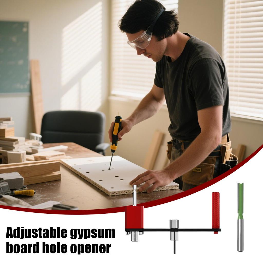 Adjustable Gypsum Board Hole Cutter Adjustable Drywall Ceiling Tile Cutting Tool Precise Hole Drilling Tool Plasterboard Punch