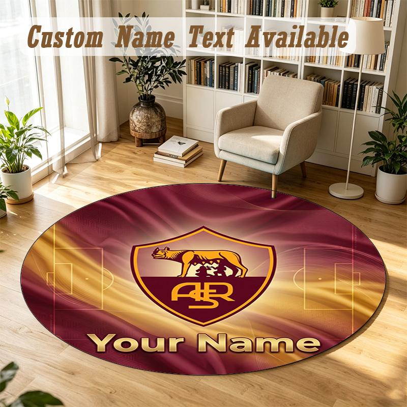Round Rug Custom NameAS Roma Pattern Non Slip Carpet Home Floor Decor
