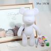 Wholesale 3Pcs DIY Paint White Embryo Fluid Plastic Hand Painting Violence Bear Toy Model Doll Building Block Bear Doll Gifts