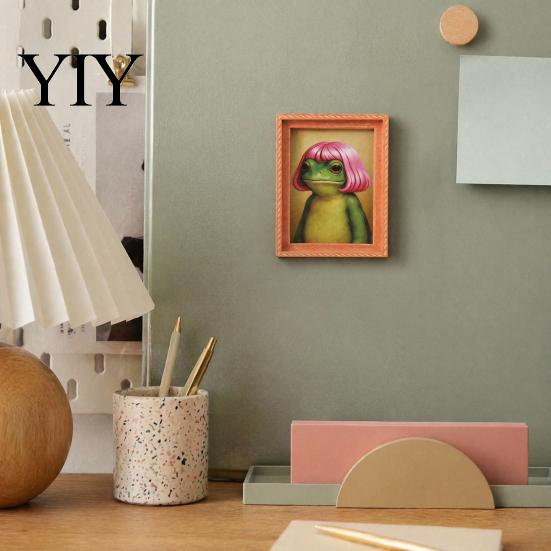 Frog Refrigerator Magnet Abstract Magnet, Framed Hairstyle Fridge Cartoon Home Kitchen Office Decoration Party Favors Decor
