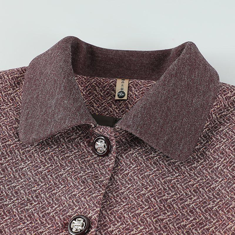 Spring Coat for Middle-Aged and Elderly Women, Lapel Design, Suitable for 60 to 80-Year-Olds, Ideal for Spring and Autumn