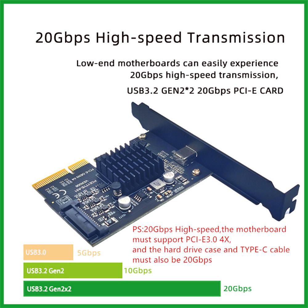 USB 3.2 Gen 2X2 ASM3242 Chipset Expansion Card For Windows 10/11 32/64BIT/MAC