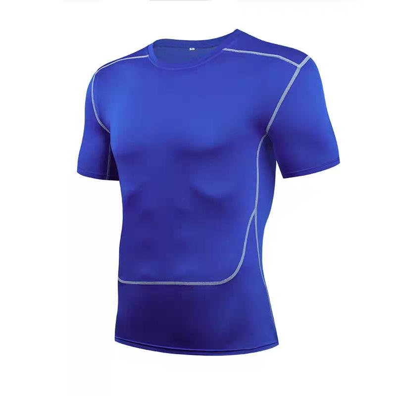 Pánské vysoce pružné, rychleschnoucí, prodyšné těsné sportovní tričko s krátkým rukávem jako základní vrstva pro běh, trénink a basketbal.