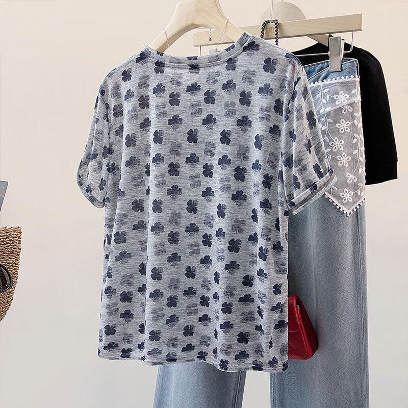 Women's Floral Print Short Sleeve T-Shirt