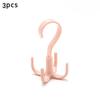 3pcs 360 Degree Swivel Four Prong Hook for Wardrobe and Tie Drying - Multifunctional Hanger and Tie Hooks