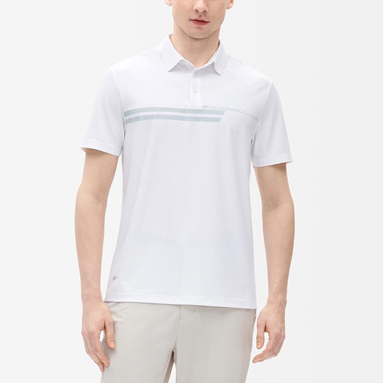 Fila Minimalist Commuter Color Block Letter Knit Short Sleeve Polo Shirt Men Polo Shirts Standard-White F11M232114F-WT