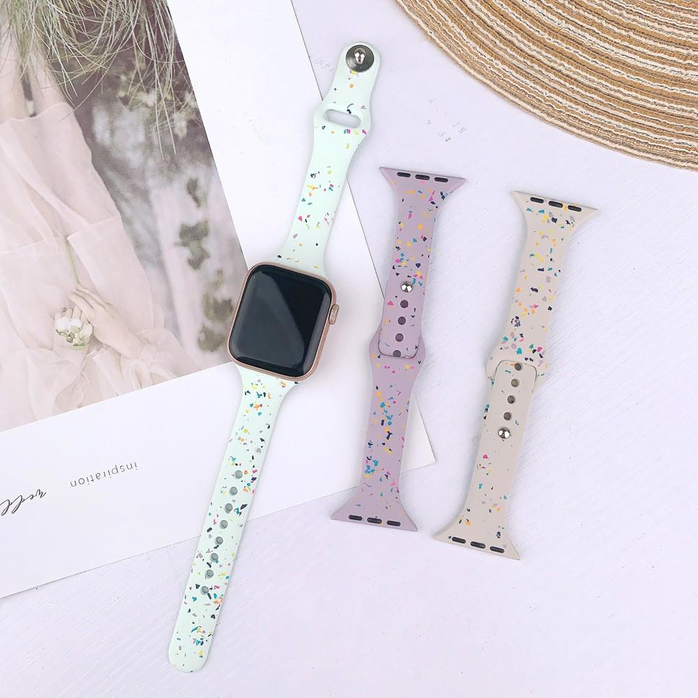 Kompatibel mit Apple Watch 6-10 T-förmiges schlankes Konfetti Silikon Sportarmband
