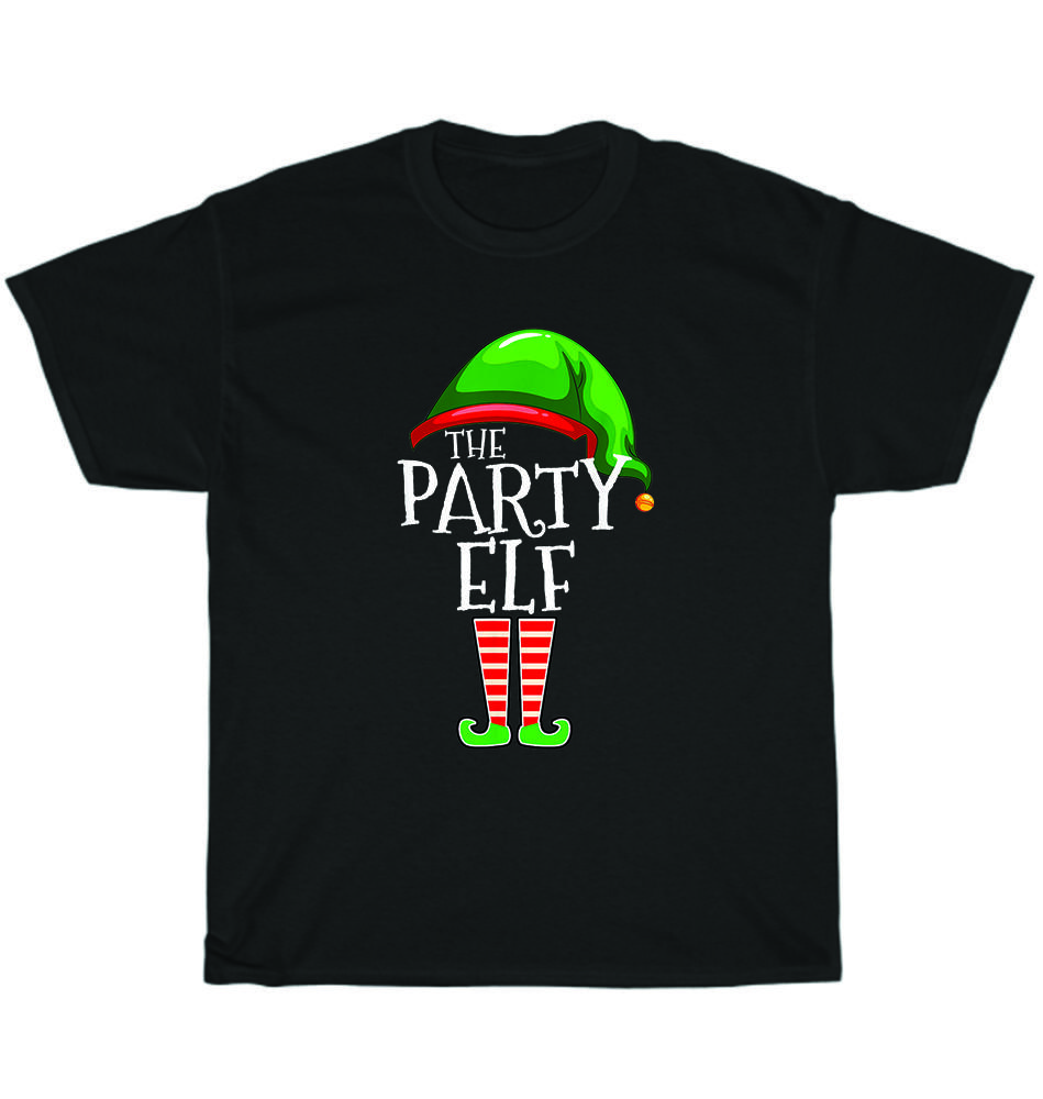 The Party Elf Group Matching Family Christmas Gift Holiday Funny T-Shirt Unisex M