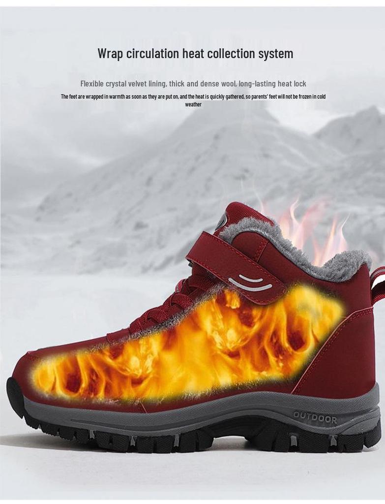 Winter Velvet High-Top Cotton Boots - Men's & Women's Outdoor Casual Walking Shoes, Large Sizes Available
