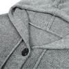 Damen Casual Einreihig Solide Pullover Strickjacke Herbst Winter Kapuzenjacke Mode Streetwear Lose Mäntel