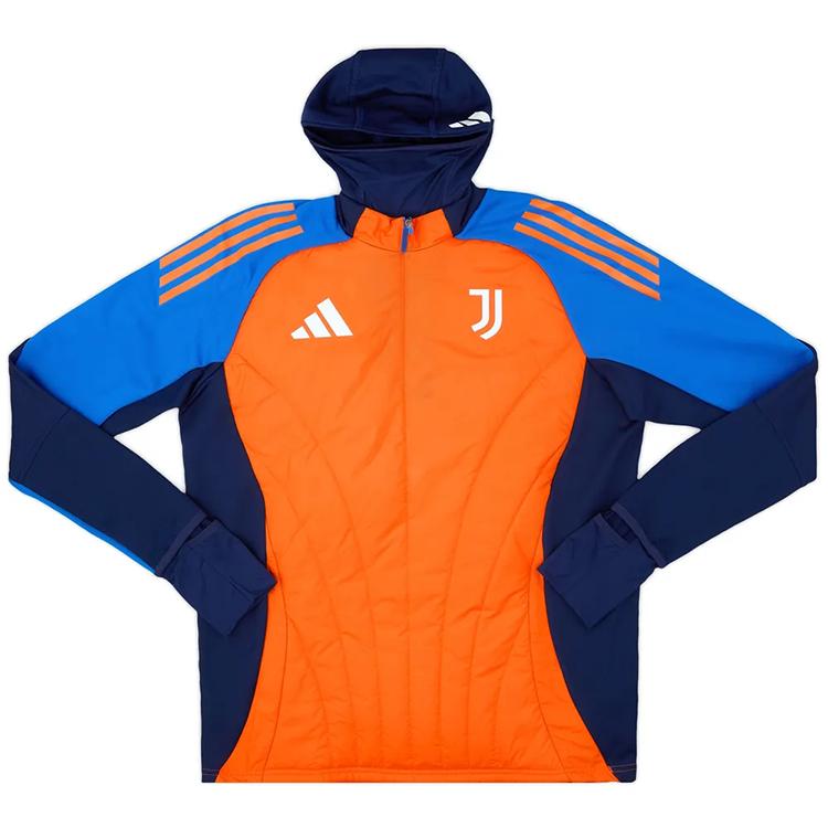 Adidas Juventus 2024-25 Color Block 1/4 Zip Hooded Long Sleeve Comfortable Football Shirt Unisex tops IT3596